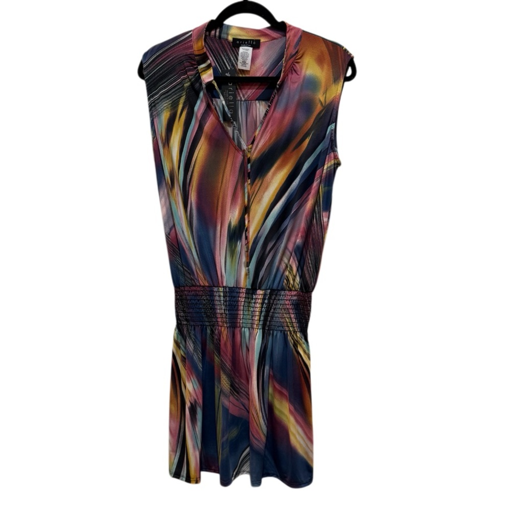 Ariella Made in USA Sleeveless Abstract Print Mini Dress Large NWT
